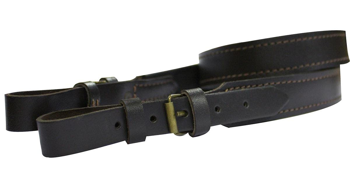 Bisley Stitched Leather Rifle Or Air Rifle Sling With Rubber Backing