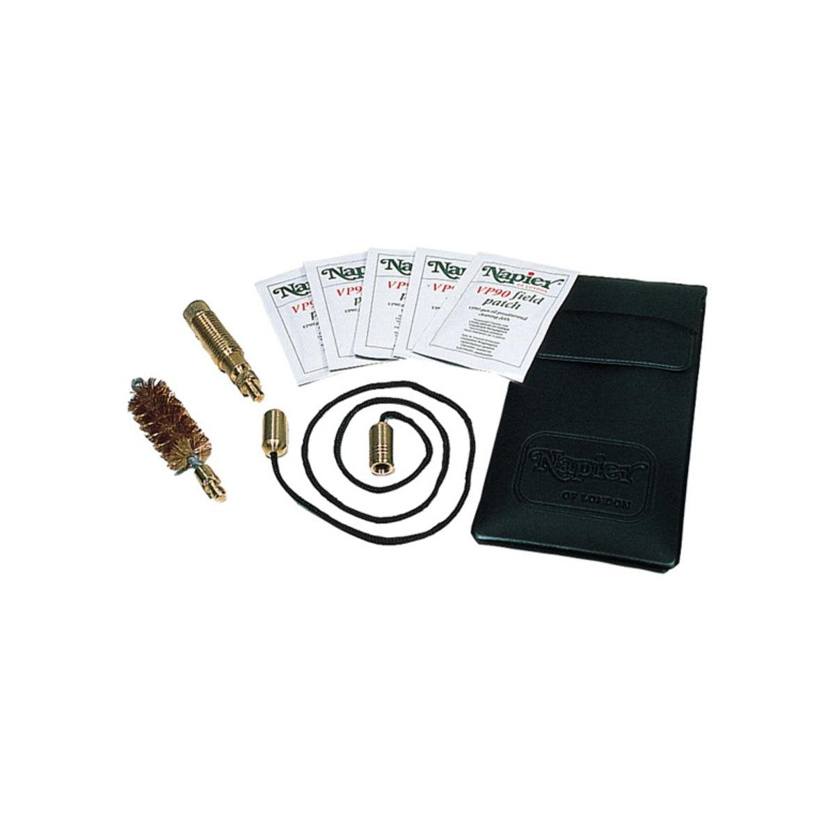 Napier 20ga Shotgun Pull Through Kit for use in the field - inc. Jag, VP90 patches, brush, pull through and a bag to put it in. We also sell the 12ga version