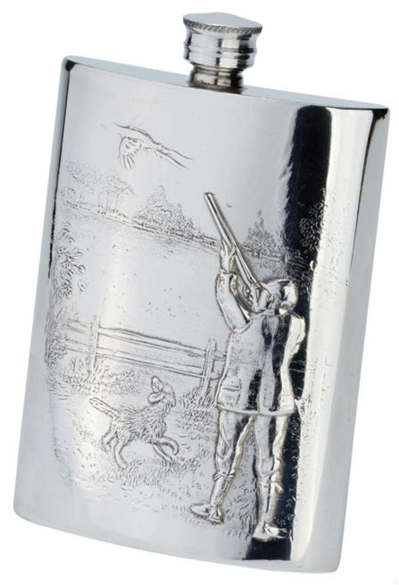 Bisley 6oz Gamekeeper Pewter Flask - Hunting outdoor gear for Men