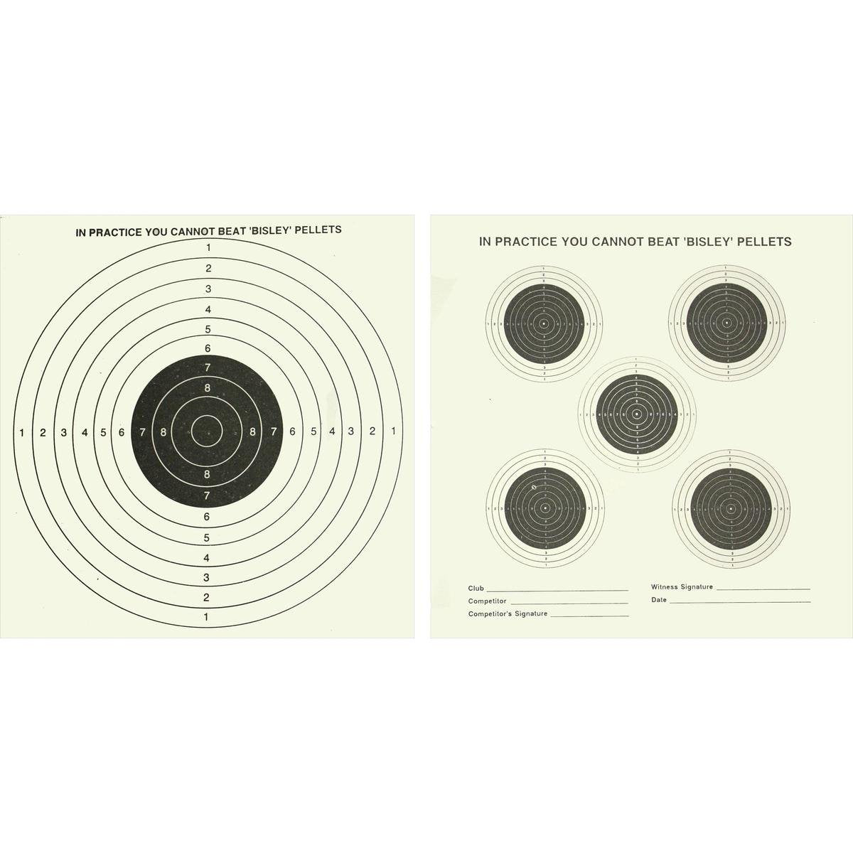 Bisley Double Sided Air Gun Rifle Targets 17X17Cm