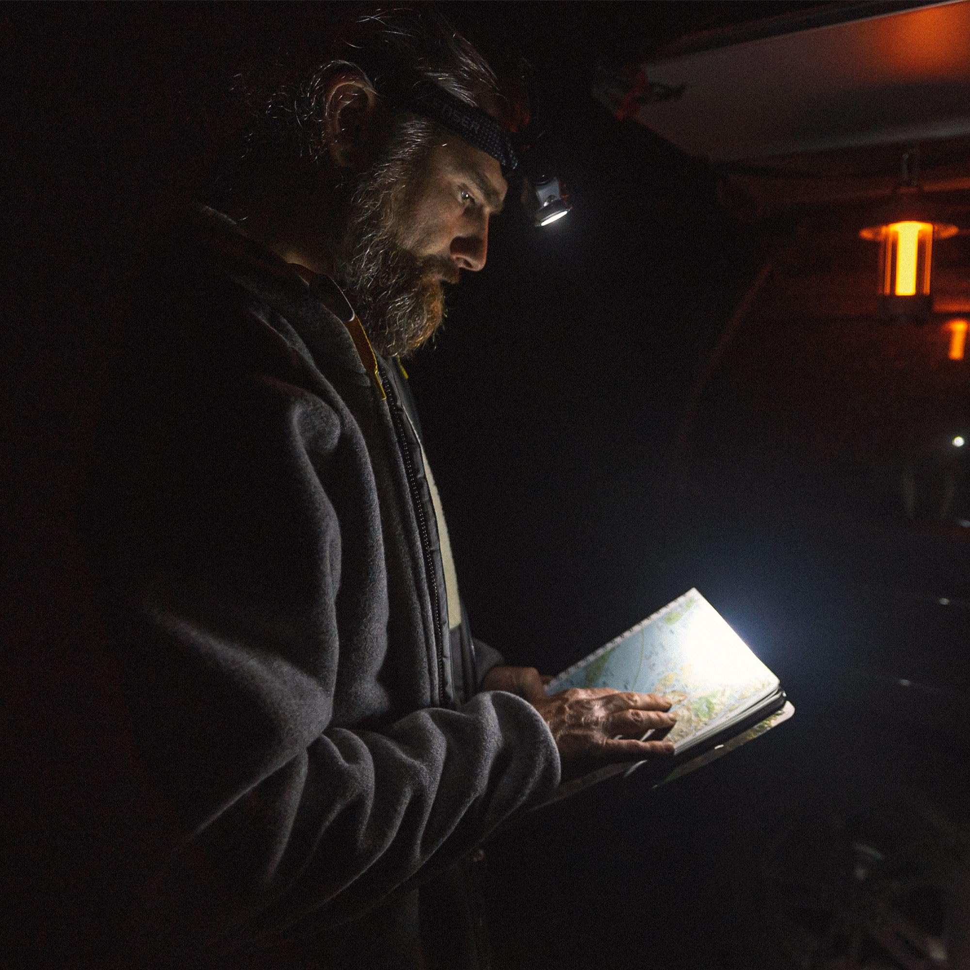 Ledlenser MH3 - Battery Powered LED Head Torch, Super Bright 200 Lumens Headlamp, Camping, Fishing, Hiking Equipment, Rechargeable Work Head Torch, Up to 35 Hours Running Time