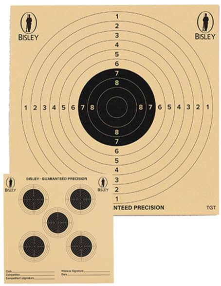 Ammo North West Ltd Bisley 5in1 Paper Target 14x14 cm Pack of 100