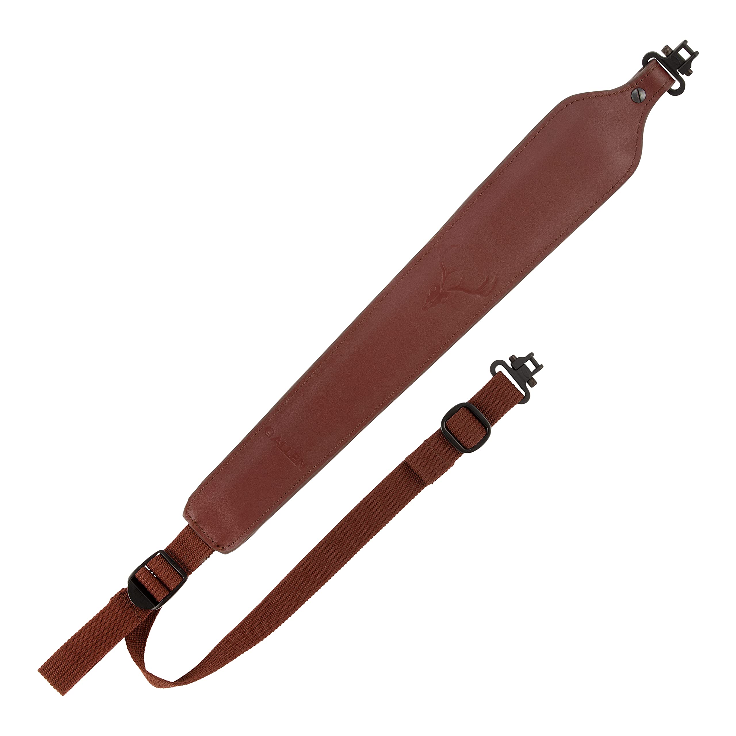 Allen Company 8145 Cobra Padded Sling with Deer Head Embossed with Swivels, Burgundy-Brown, One Size