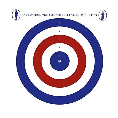Ammo North West Ltd Bisley 100 Red White & Blue 17cm (6.75") Card Airgun Targets Air Rifle Pistol Hunting Practice Zero