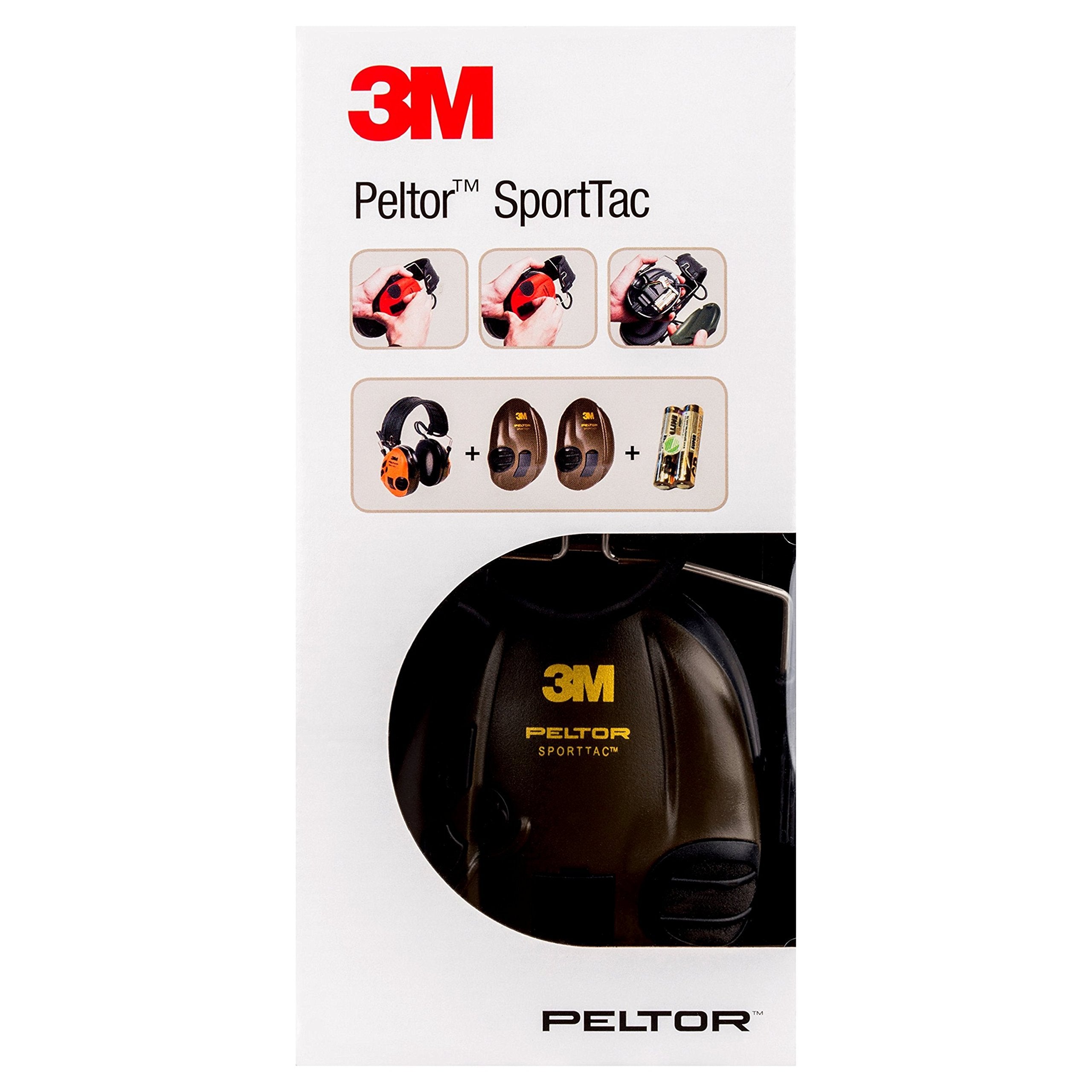 Peltor SportTac Headset, Orange, Earmuff, Adults, Noise Cancellation, Modern Style