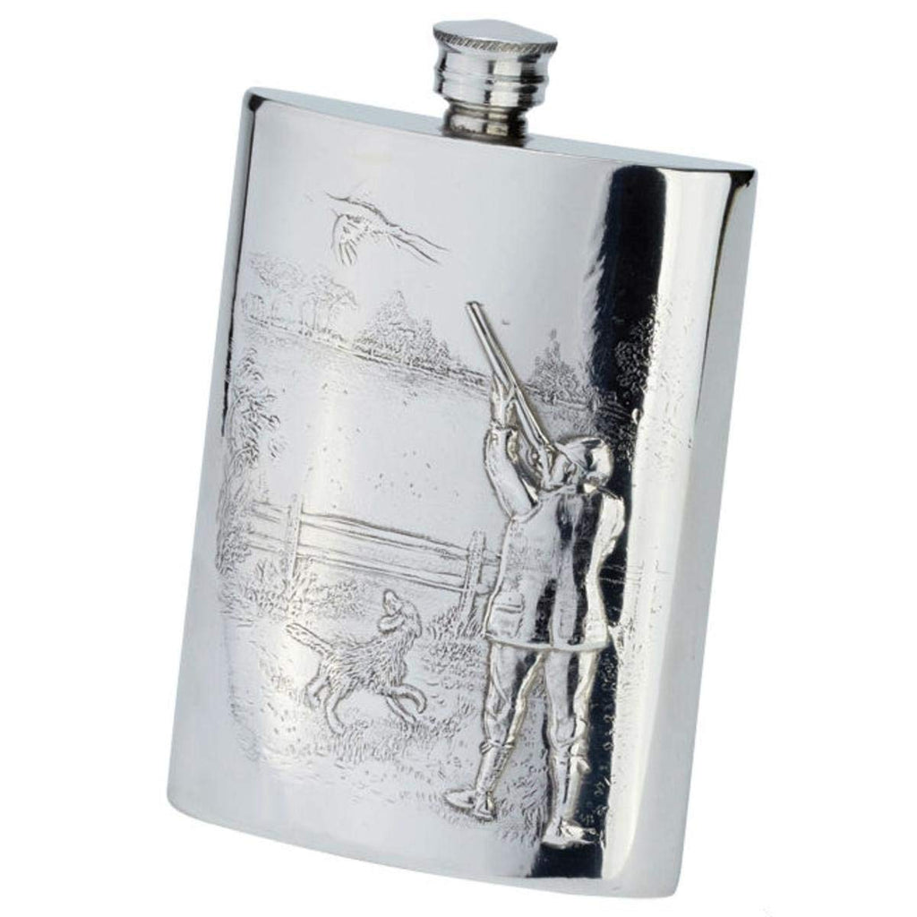 Bisley 6oz Gamekeeper Pewter Flask - Hunting outdoor gear for Men