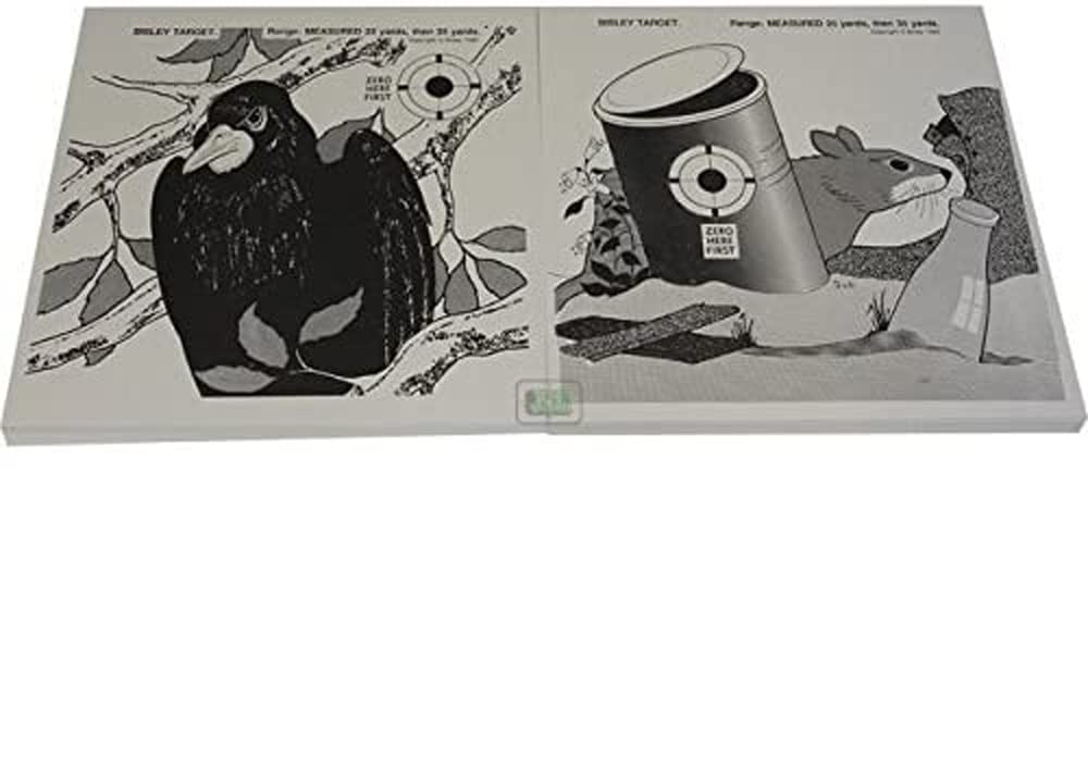 Bisley 50 Double Sided Airgun Targets Rat & Crow 17cm (6.75") Card Airgun Targets Air Rifle Pistol Hunting Practice Zero