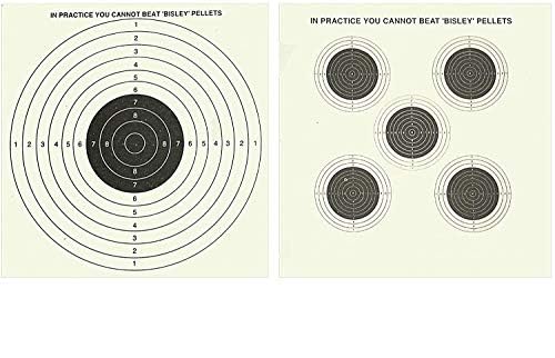 Ammo North West Ltd Bisley 50pk x 14cm Card Airgun Targets Air Rifle Pistol Hunting Practice Zero
