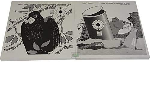 Bisley 1000 Double Sided Airgun Targets Rat & Crow 17cm (6.75") Card Airgun Targets Air Rifle Pistol Hunting Practice Zero