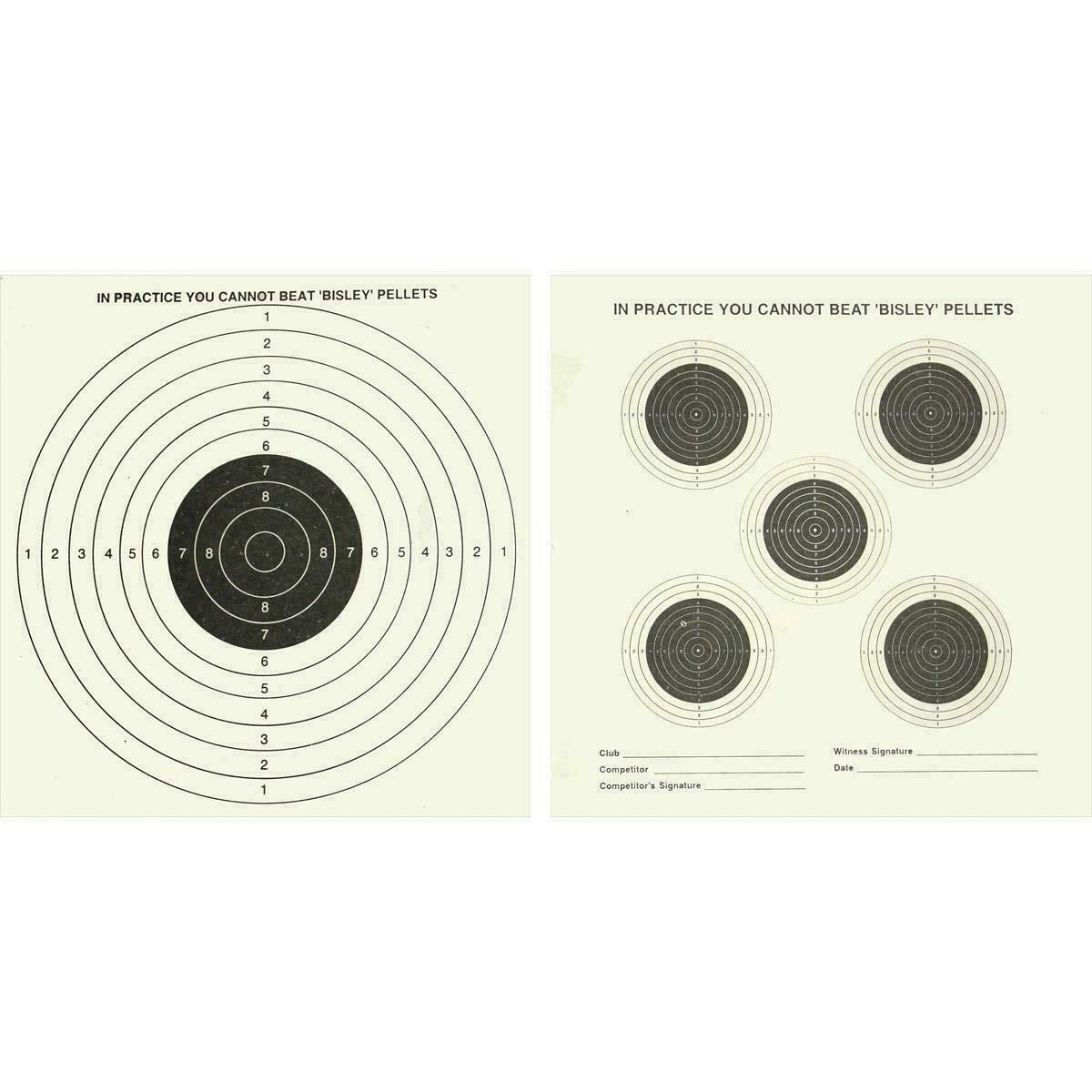 Bisley 500 Double Sided Airgun Targets 17cm (6.75") Card Airgun Targets Air Rifle Pistol Hunting Practice Zero