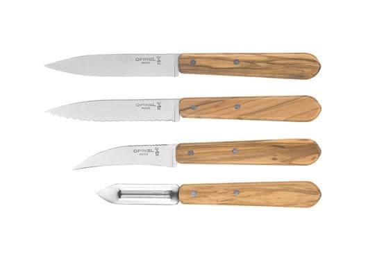 Opinel Olive Wood 4pc Kitchen Knife Set